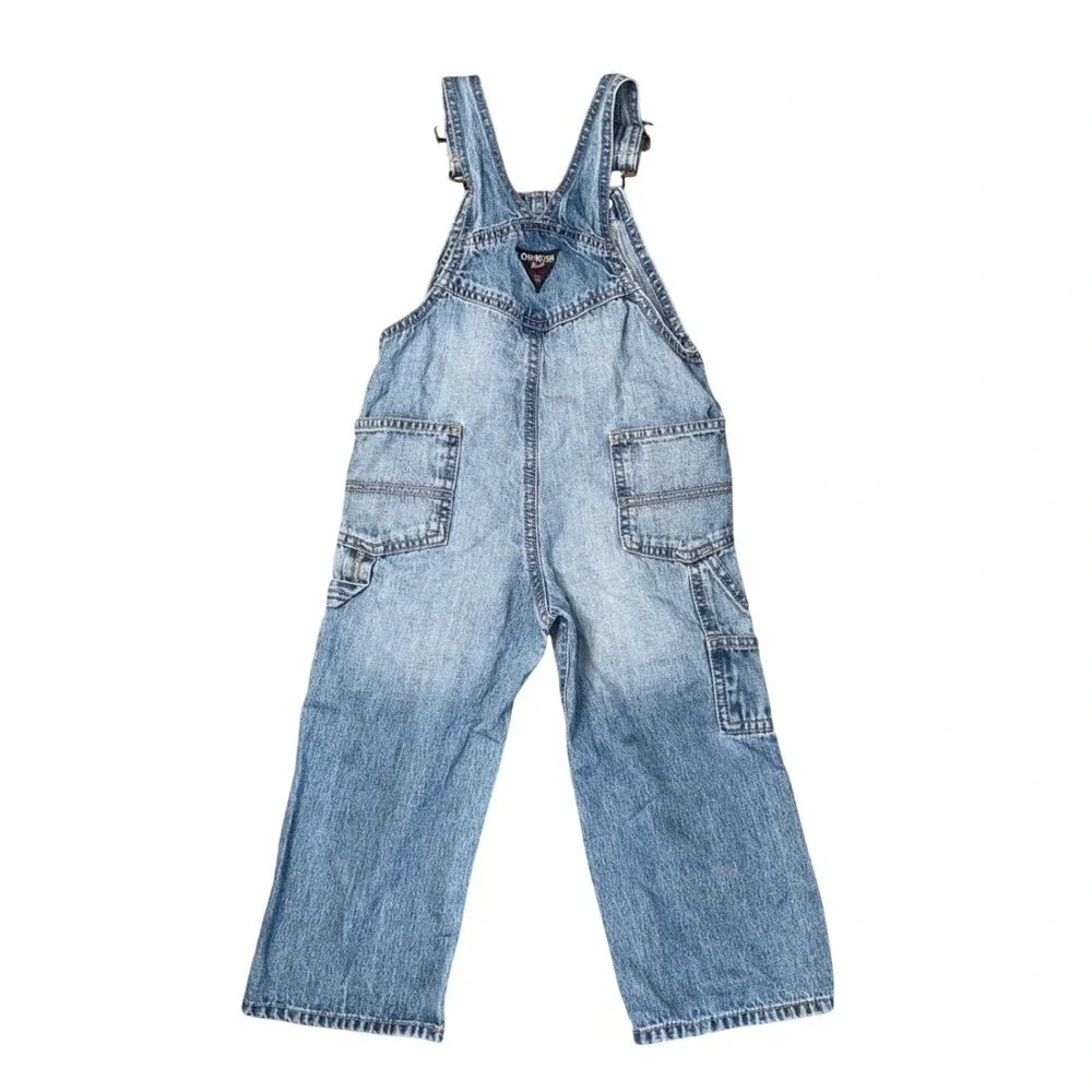 OshKosh B'gosh Denim Overalls Kids 3T Blue Excellent Carpenter Bib Jeans